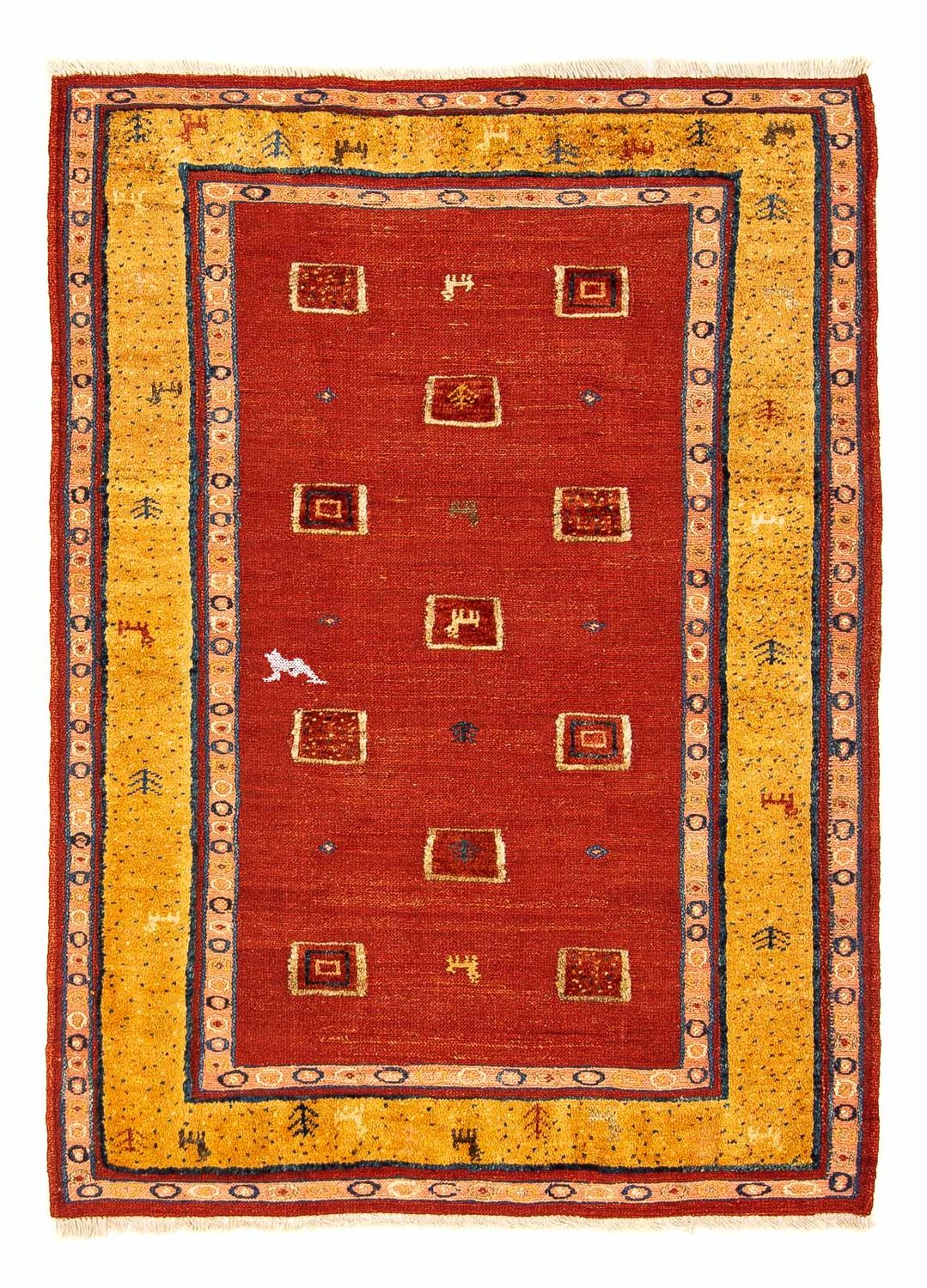 Tapis Kelim - Oriental - 144 x 100 cm - rouge foncé