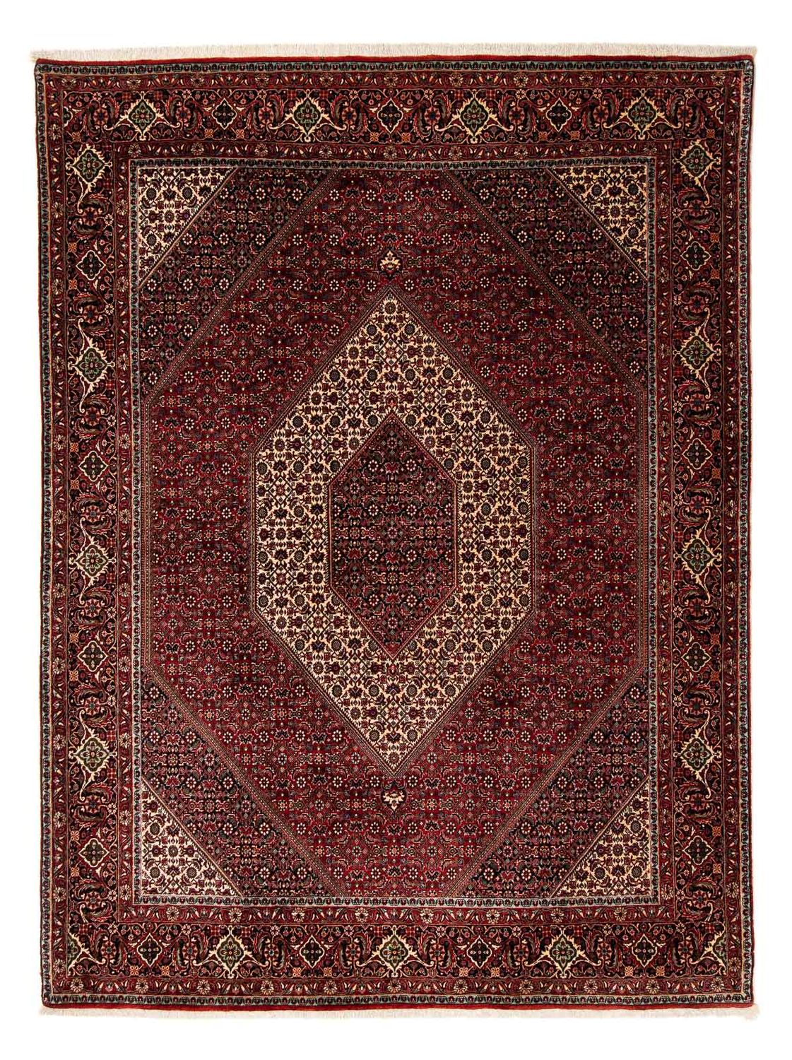 Tapis persan - Bidjar - 251 x 201 cm - rouge foncé