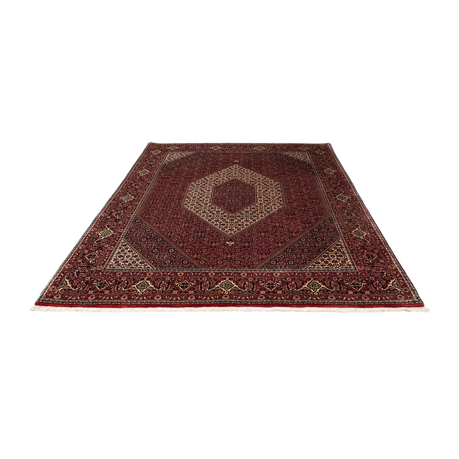 Tapis persan - Bidjar - 251 x 201 cm - rouge foncé