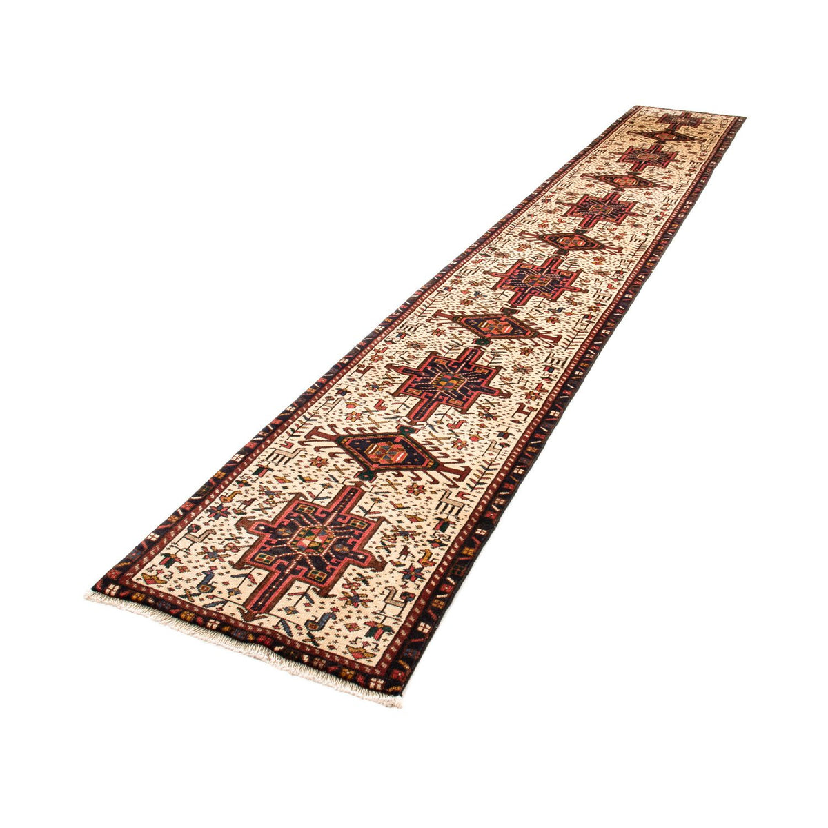 Tapis de couloir Tapis persan - Nomadic - 432 x 66 cm - beige