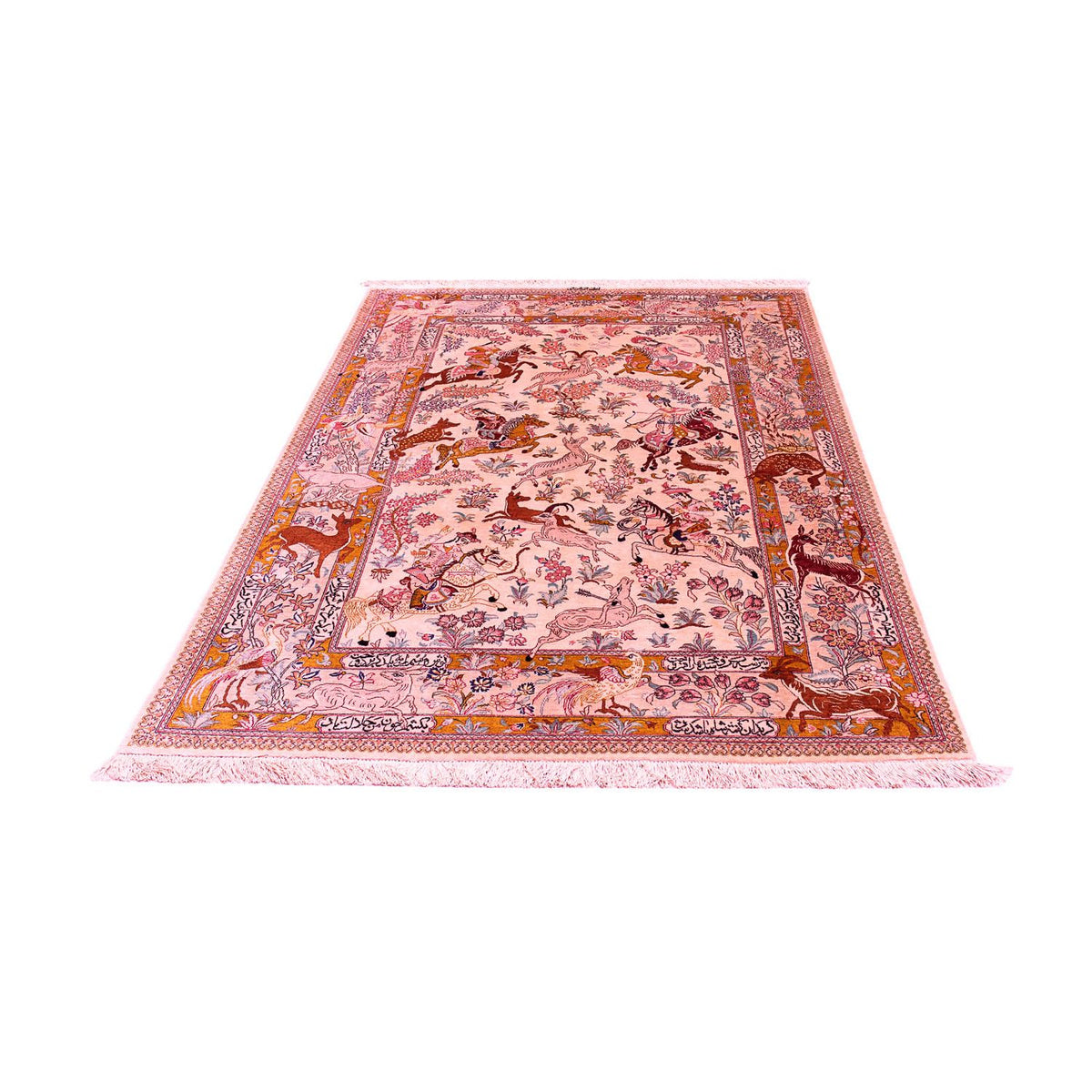 Tapis en soie - Ghom soie - Premium - 195 x 125 cm - rose