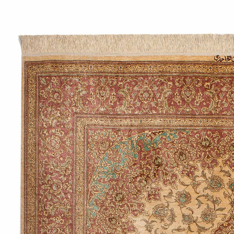 Tapis persan - Ghom - 198 x 134 cm - beige