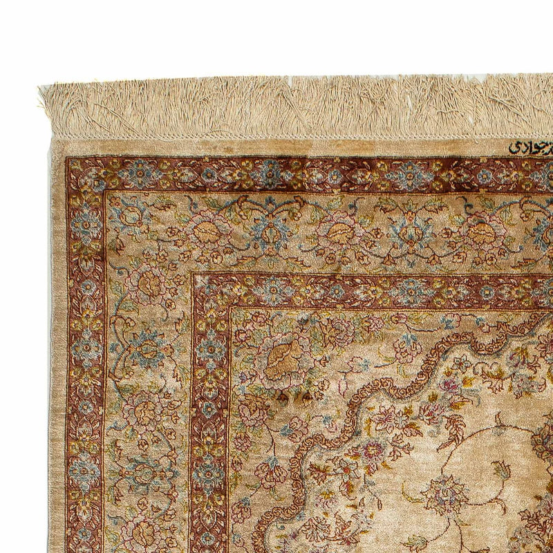 Tapis en soie - Ghom soie - Premium - 188 x 130 cm - beige