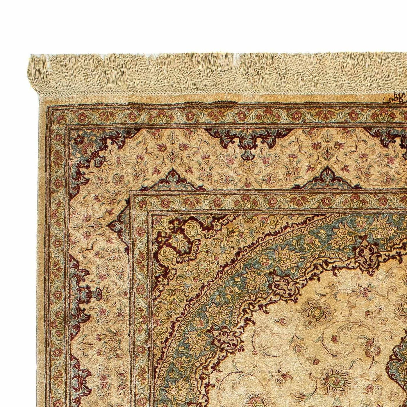 Tapis de Qom en soie Tapis 197x131cm - Tapis oriental