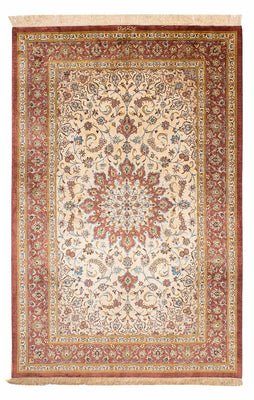 Tapis en soie - Ghom soie - Premium - 200 x 128 cm - beige