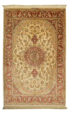 Tapis en soie - Ghom soie - Premium - 210 x 130 cm - beige