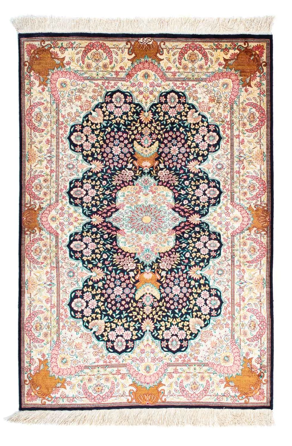 Tapis persan - Ghom - 130 x 81 cm - beige