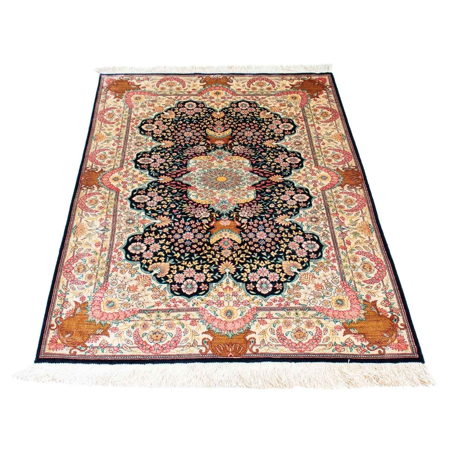 Tapis persan - Ghom - 130 x 81 cm - beige