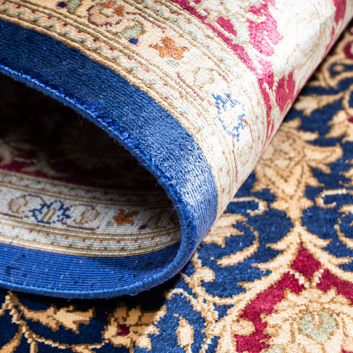 Tapis persan - Ghom - 152 x 100 cm - bleu foncé