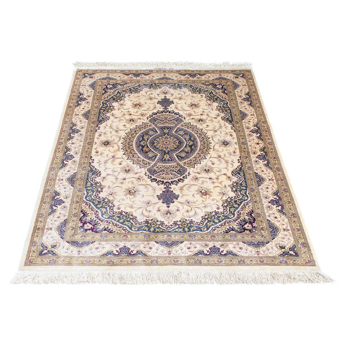 Tapis persan - Ghom - 143 x 100 cm - beige