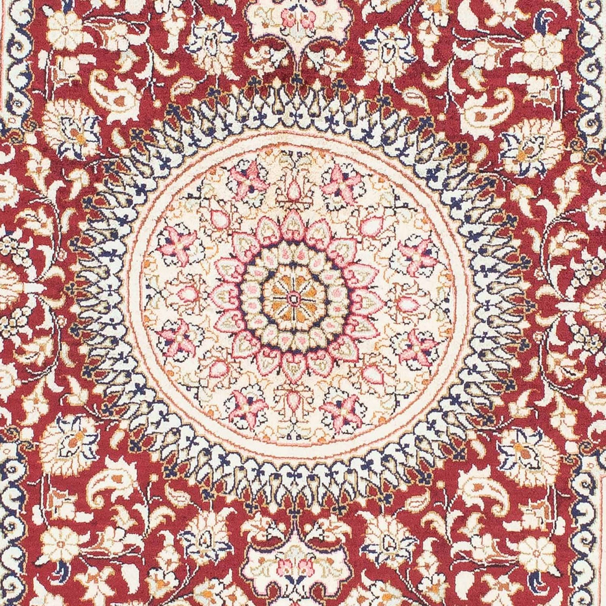 Tapis persan - Ghom - 144 x 95 cm - rouge foncé
