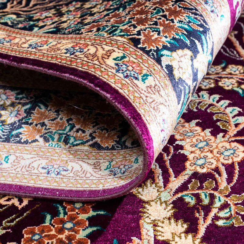 Tapis persan - Ghom - 144 x 97 cm - violet