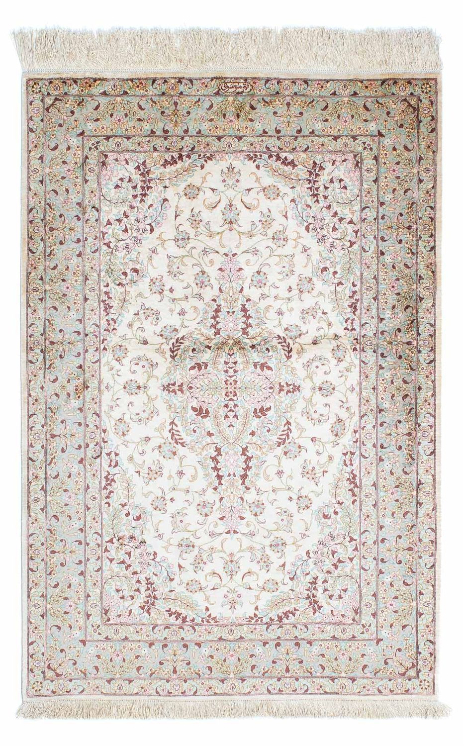 Tapis persan - Ghom - 147 x 98 cm - beige