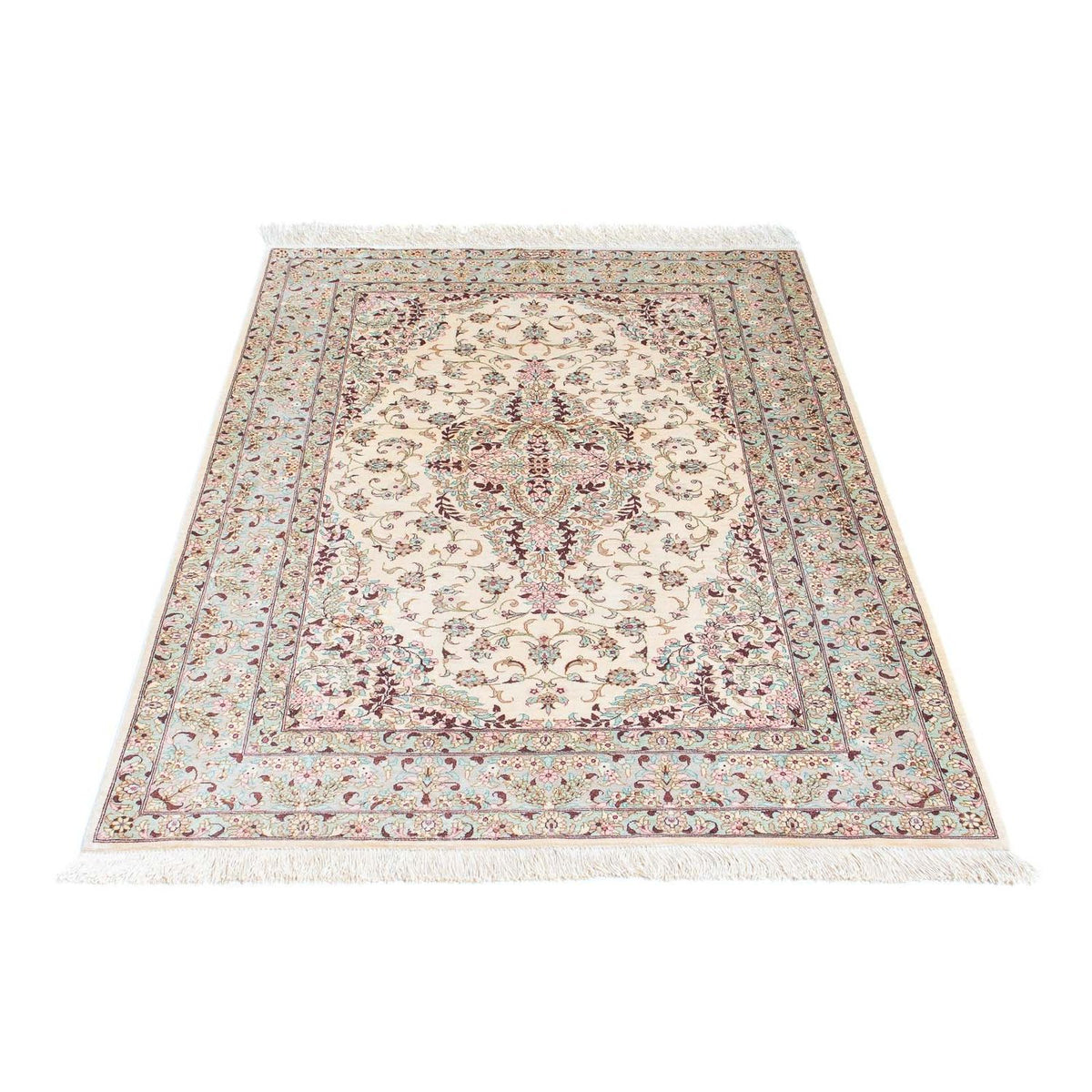 Tapis persan - Ghom - 147 x 98 cm - beige