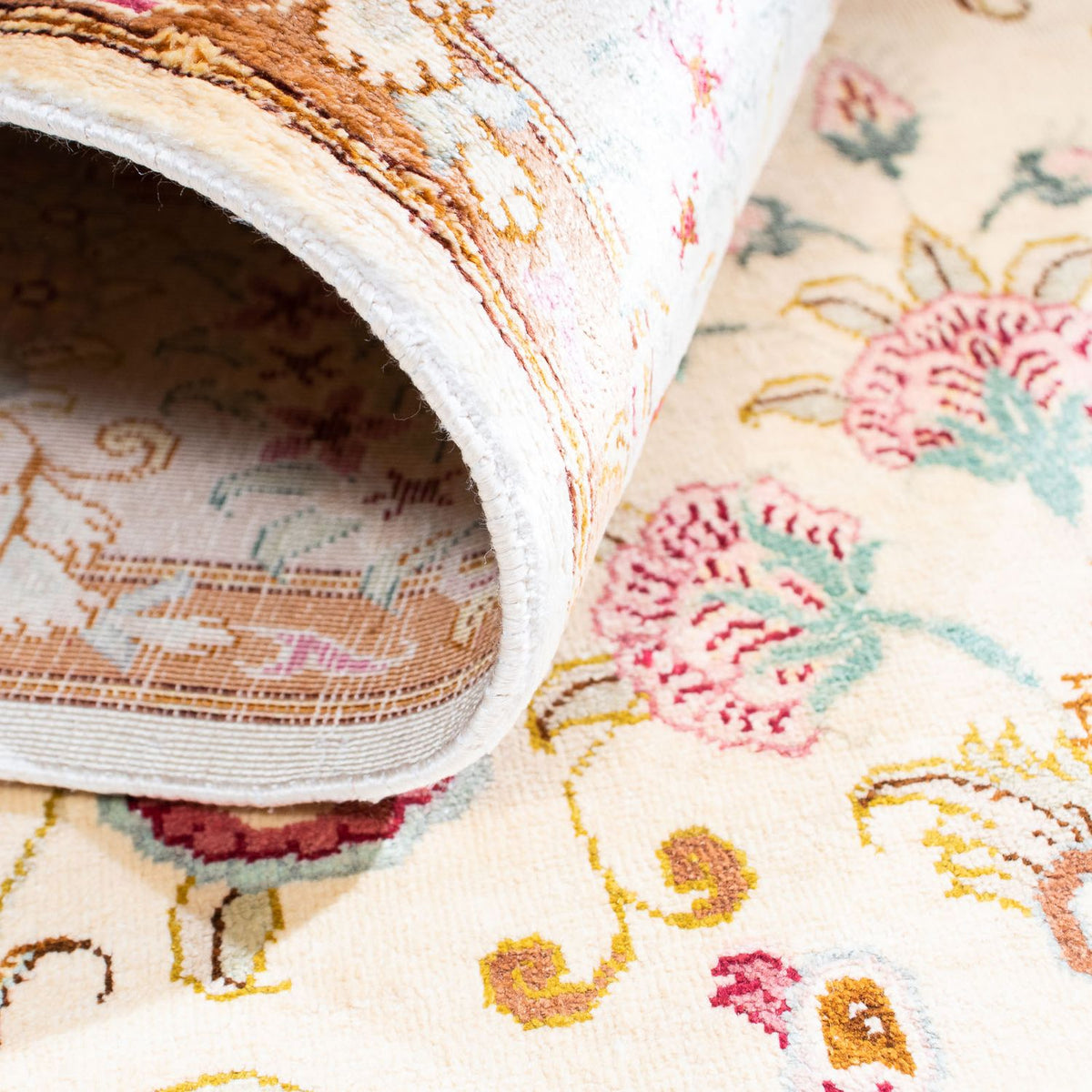 Tapis persan - Ghom - 155 x 95 cm - beige