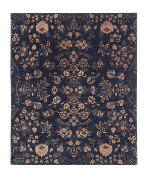 Tapis oriental - 300 x 246 cm - bleu foncé