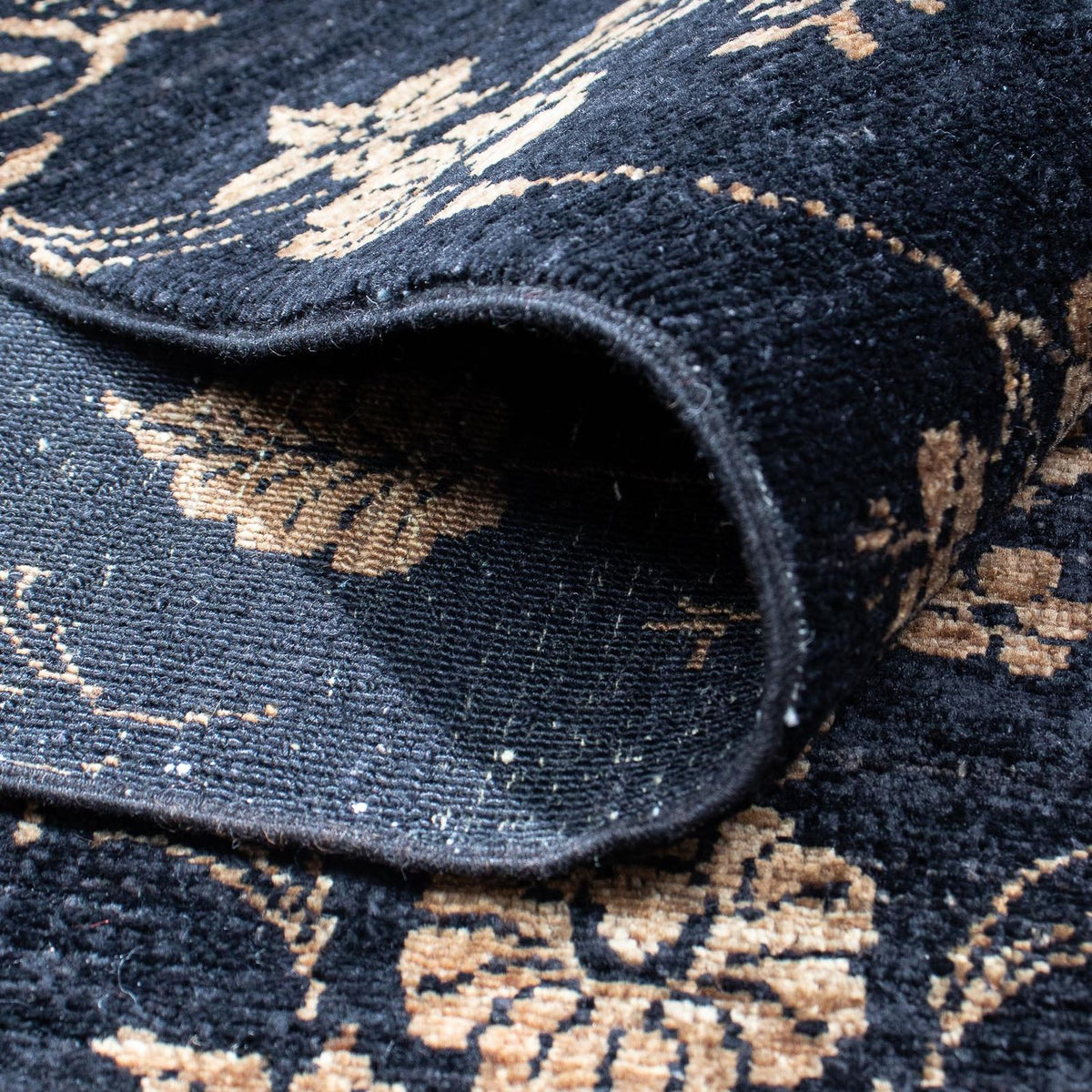 Tapis oriental - 300 x 246 cm - bleu foncé