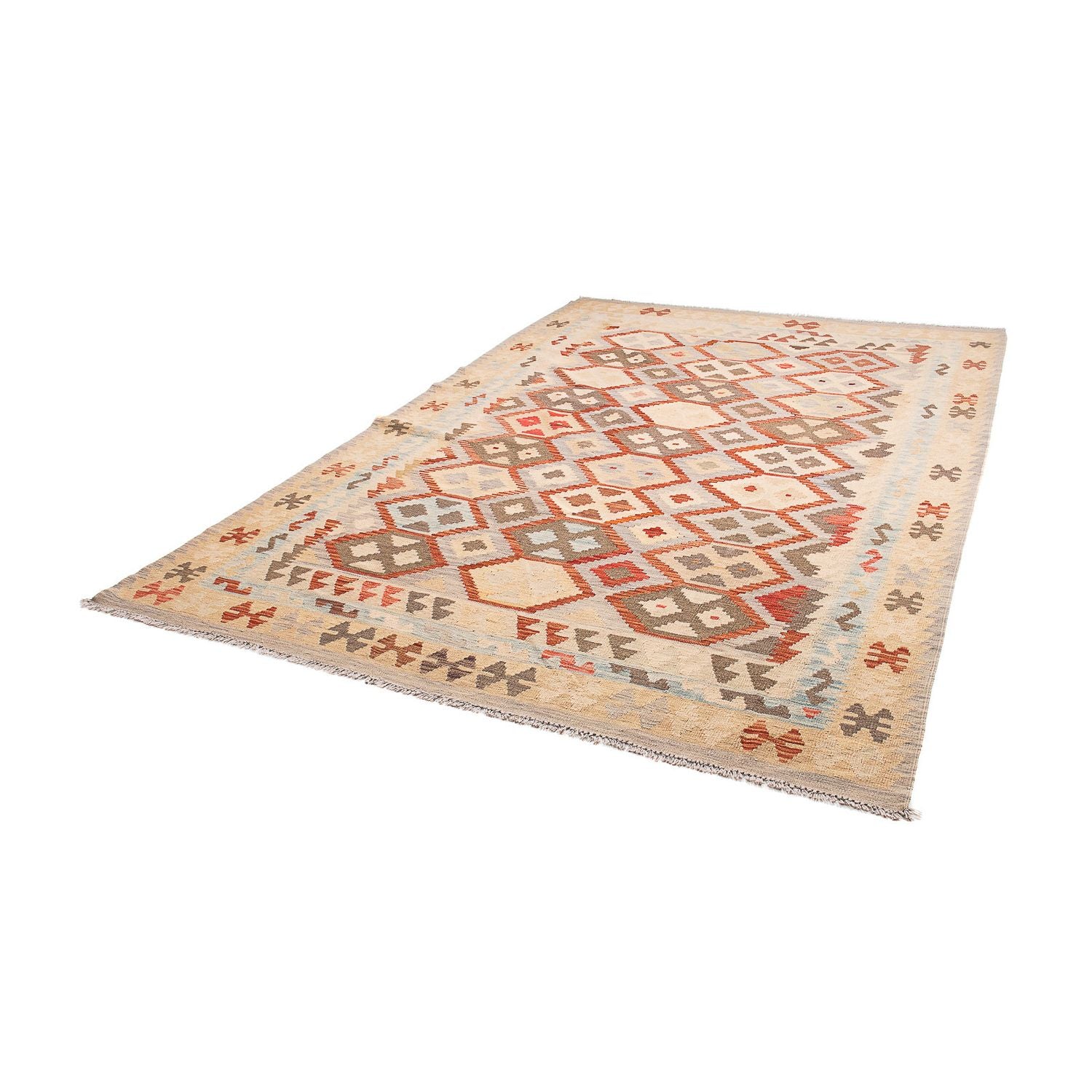 Tapis Kelim - Splash - 285 x 198 cm - beige