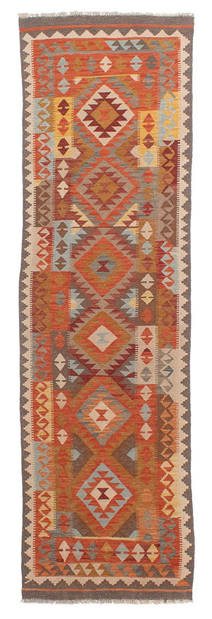 Tapis de couloir Tapis Kelim - Splash - 296 x 76 cm - rouge clair