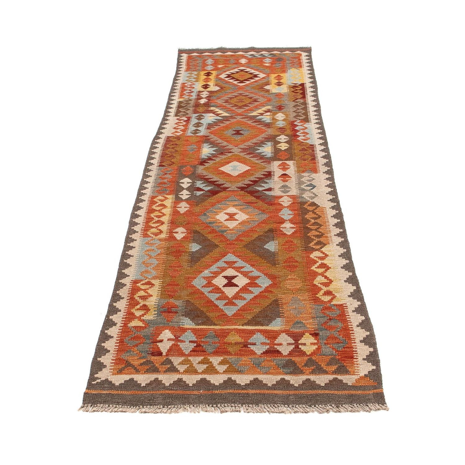 Tapis de couloir Tapis Kelim - Splash - 296 x 76 cm - rouge clair