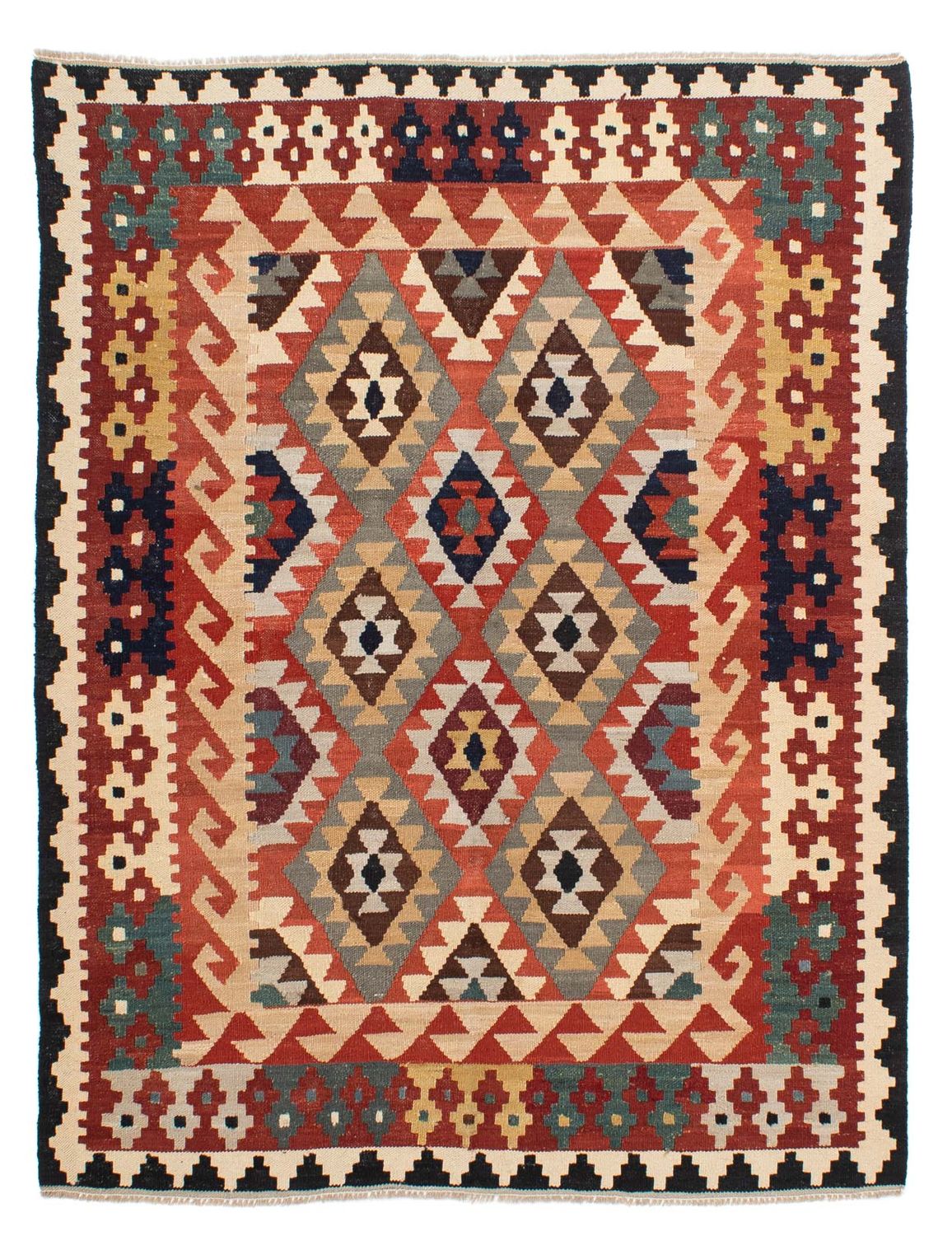 Tapis Kelim - Splash - 189 x 157 cm - multicolore
