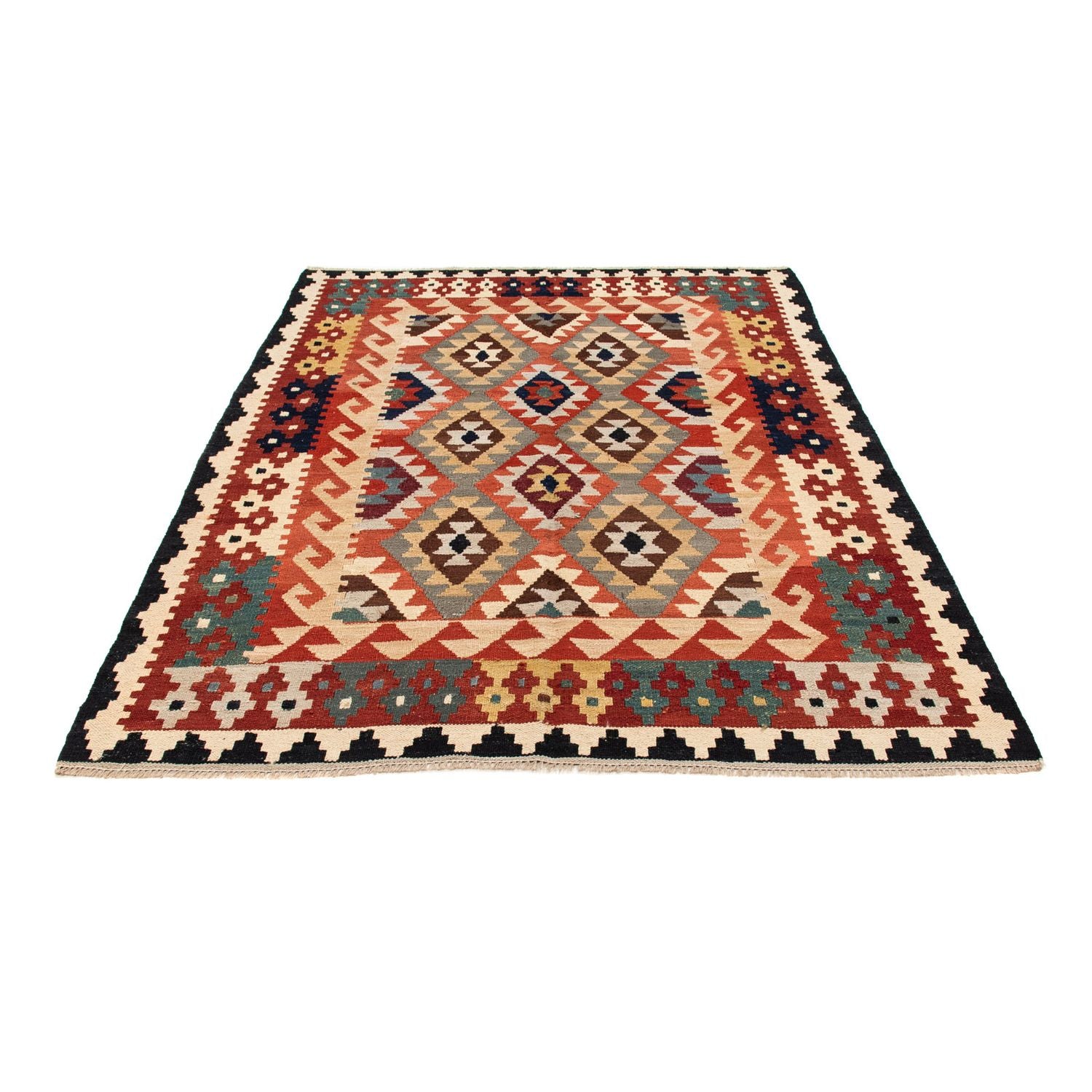 Tapis Kelim - Splash - 189 x 157 cm - multicolore