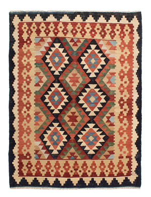 Tapis Kelim - Splash - 202 x 155 cm - multicolore