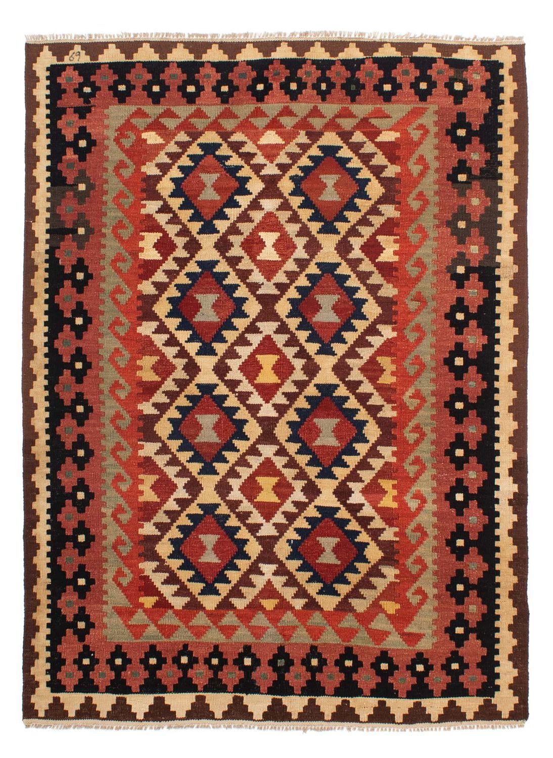 Tapis Kelim - Splash - 203 x 153 cm - multicolore