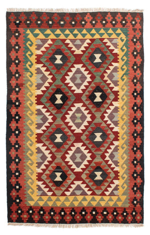 Tapis Kelim - Splash - 194 x 126 cm - multicolore