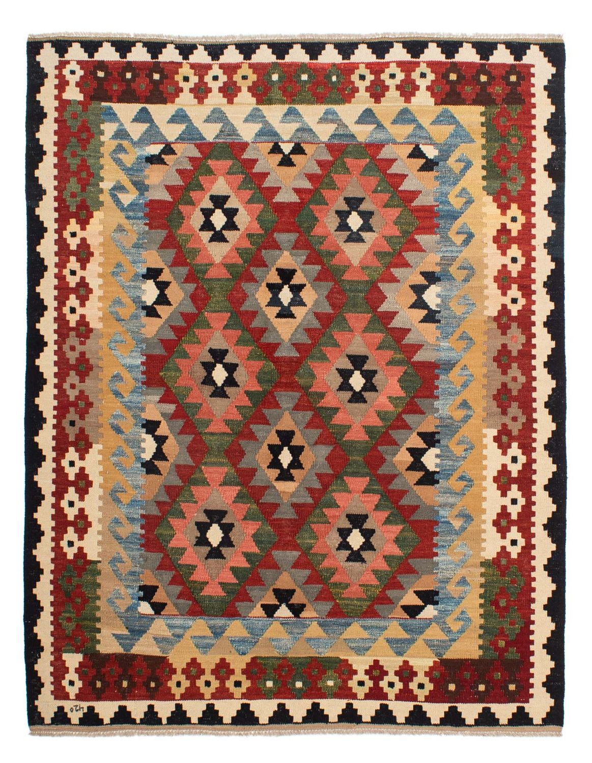 Tapis Kelim - Splash - 201 x 162 cm - multicolore