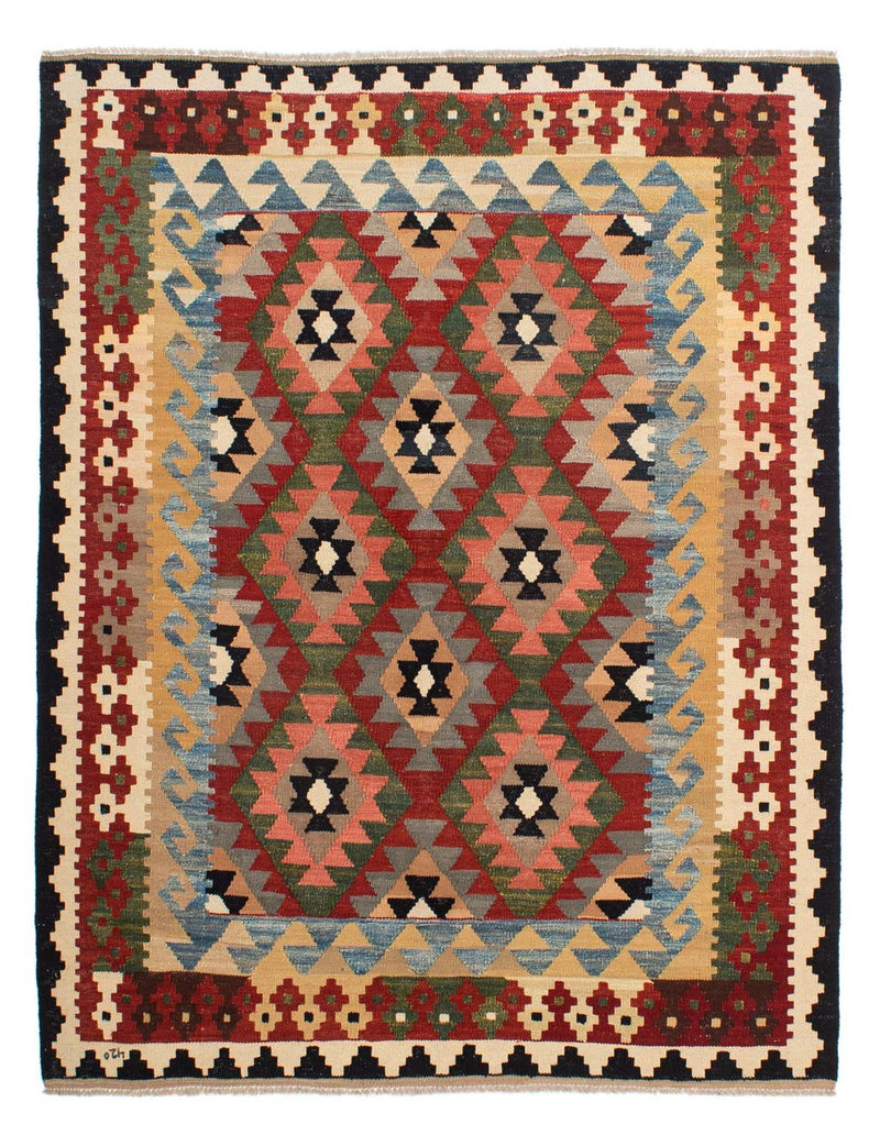 Tapis Kelim - Splash - 201 x 162 cm - multicolore