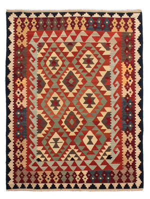 Tapis Kelim - Splash - 215 x 157 cm - multicolore