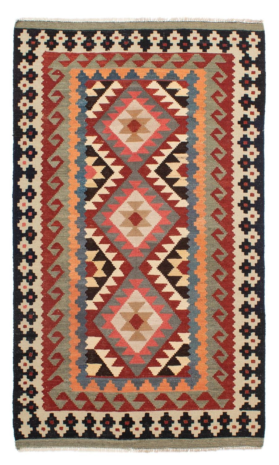 Tapis Kelim - Splash - 206 x 123 cm - multicolore