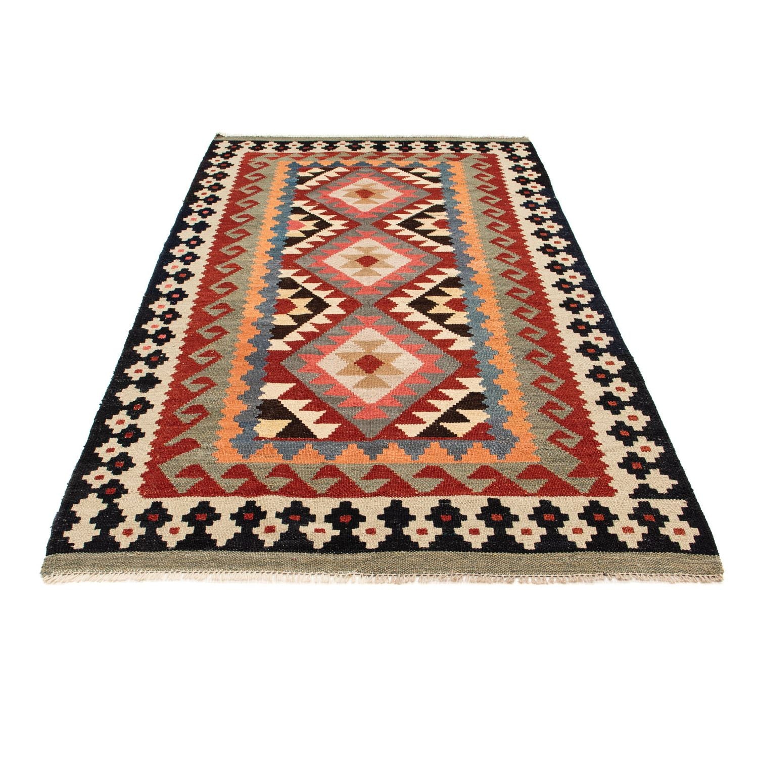 Tapis Kelim - Splash - 206 x 123 cm - multicolore