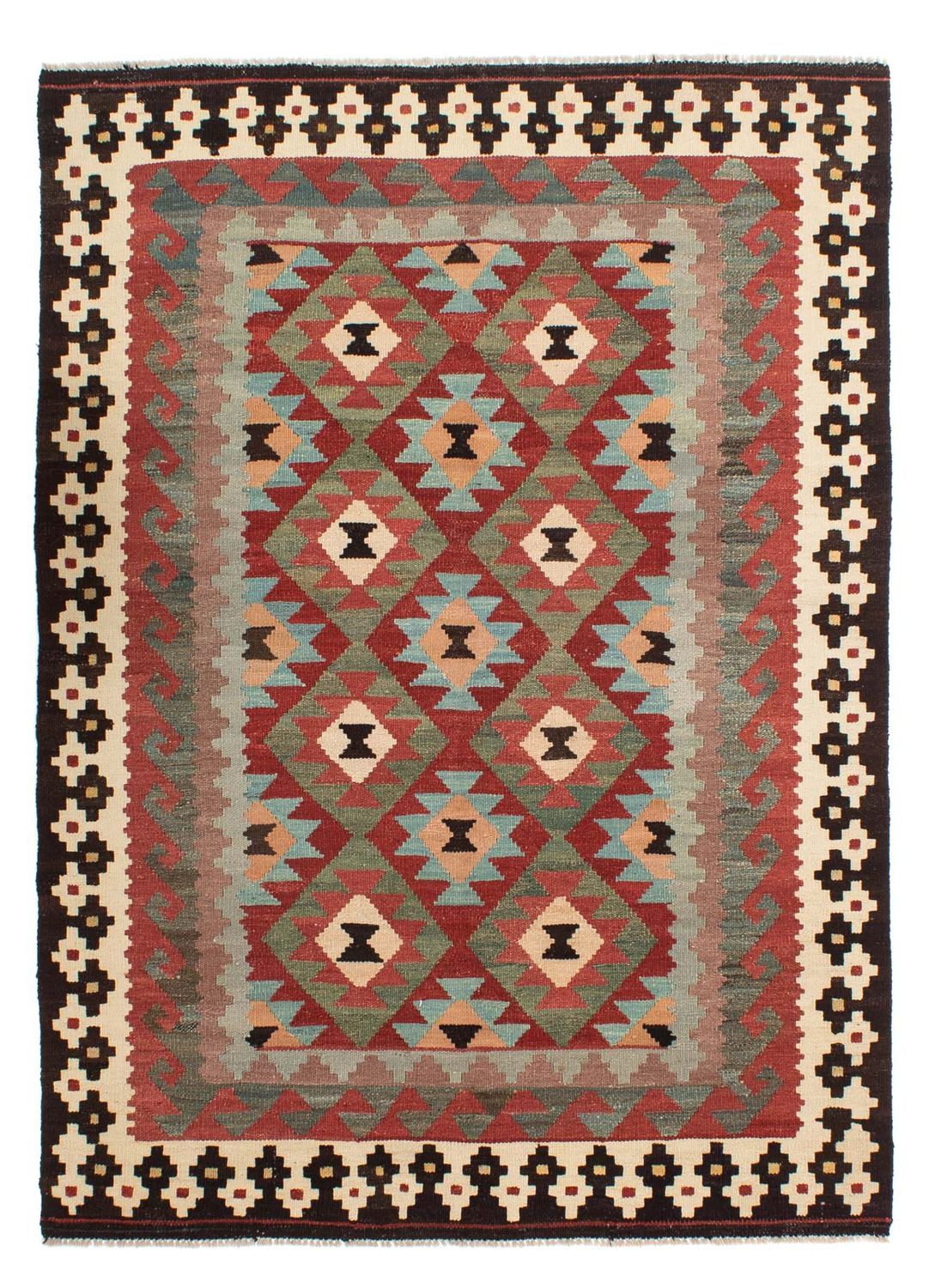 Tapis Kelim - Splash - 207 x 150 cm - multicolore