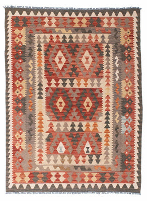 Tapis Kelim - Oriental - 194 x 147 cm - rouge clair