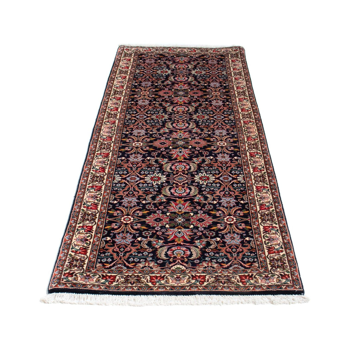 Tapis de couloir Tapis persan - Bidjar - 210 x 74 cm - bleu foncé