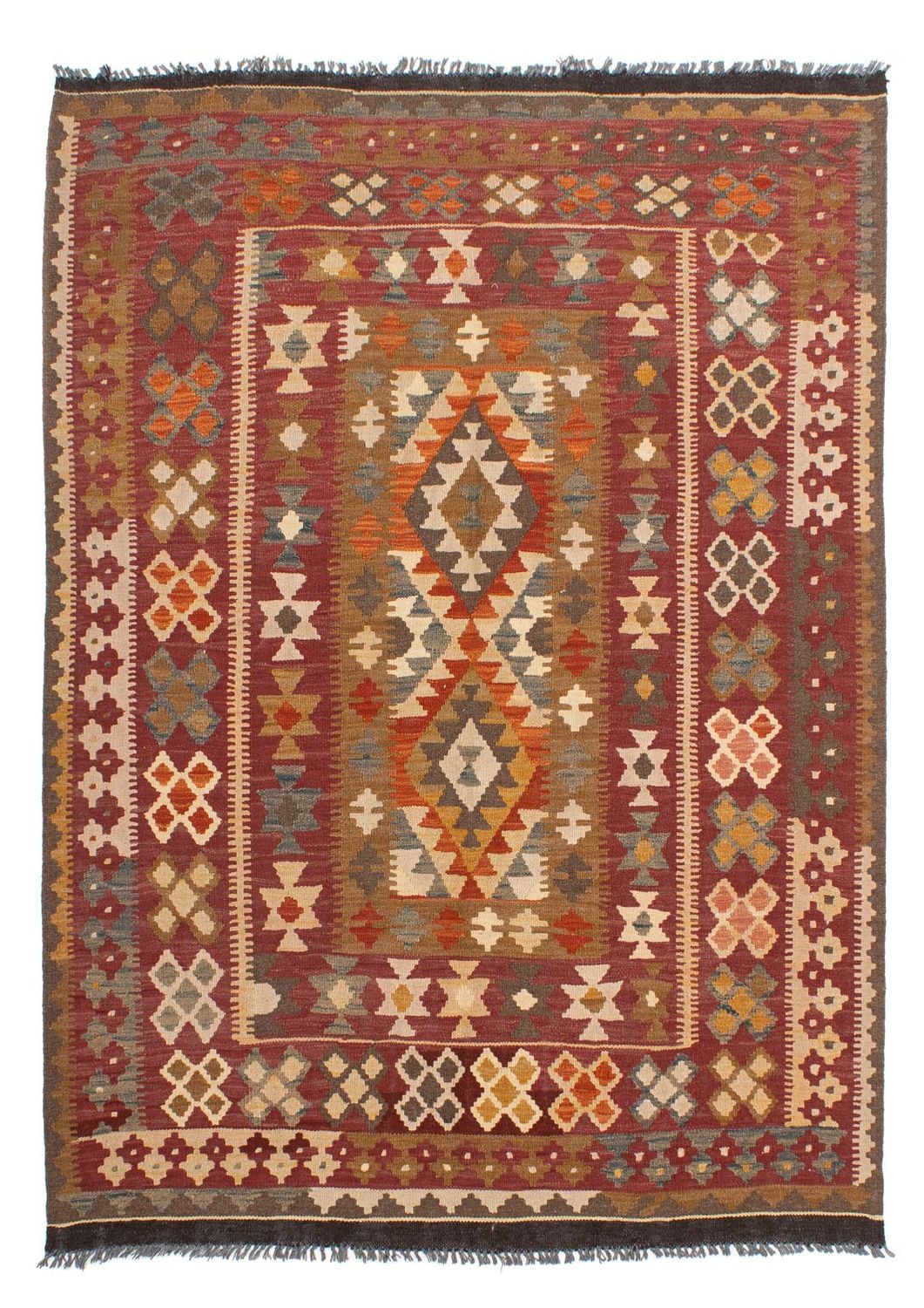 Tapis Kelim - Splash - 201 x 153 cm - multicolore