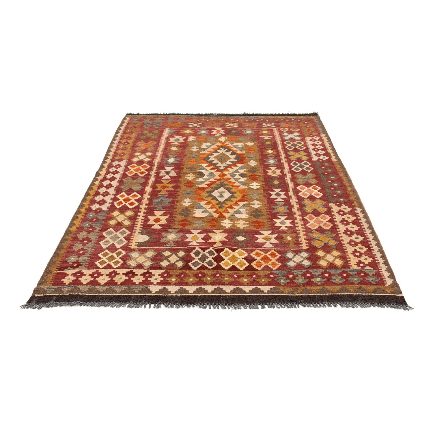 Tapis Kelim - Splash - 201 x 153 cm - multicolore