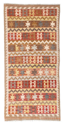 Tapis de couloir Tapis Kelim - Oriental - 200 x 92 cm - marron clair