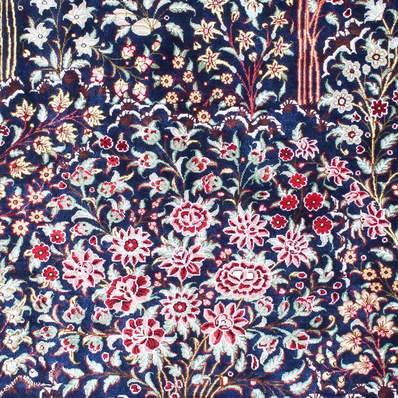 Tapis persan - Ghom - 152 x 100 cm - bleu foncé