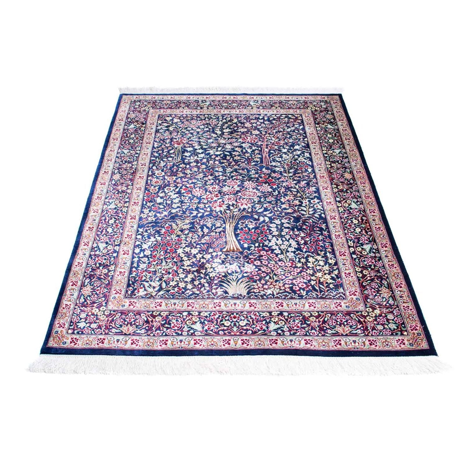Tapis persan - Ghom - 152 x 100 cm - bleu foncé