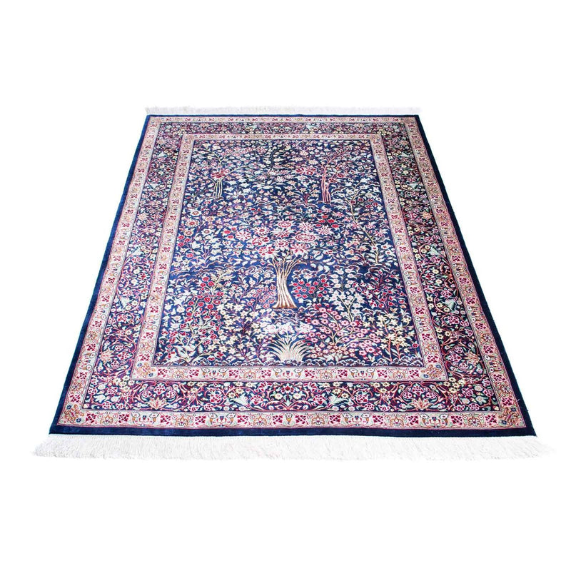 Tapis persan - Ghom - 152 x 100 cm - bleu foncé
