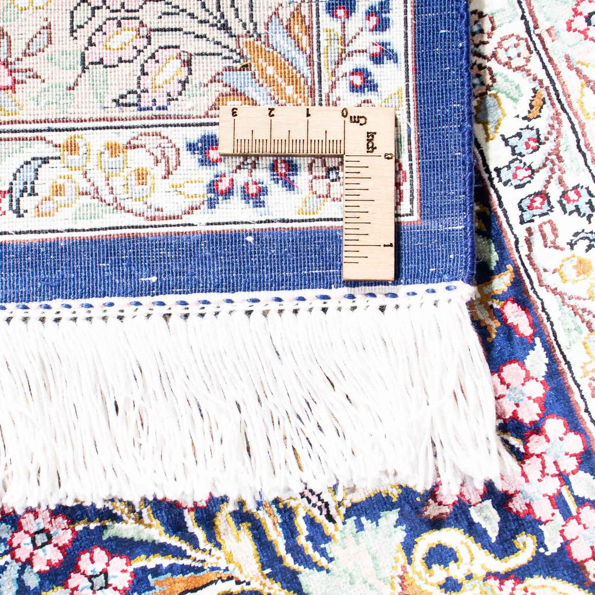 Tapis persan - Ghom - 119 x 82 cm - bleu foncé