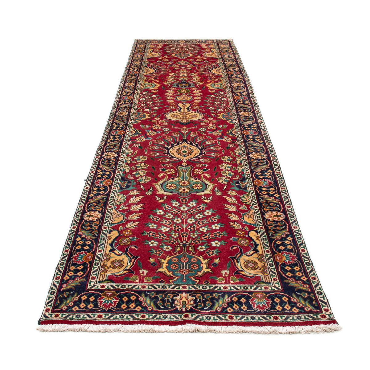 Tapis de couloir Tapis persan - Tabriz - 400 x 105 cm - rouge