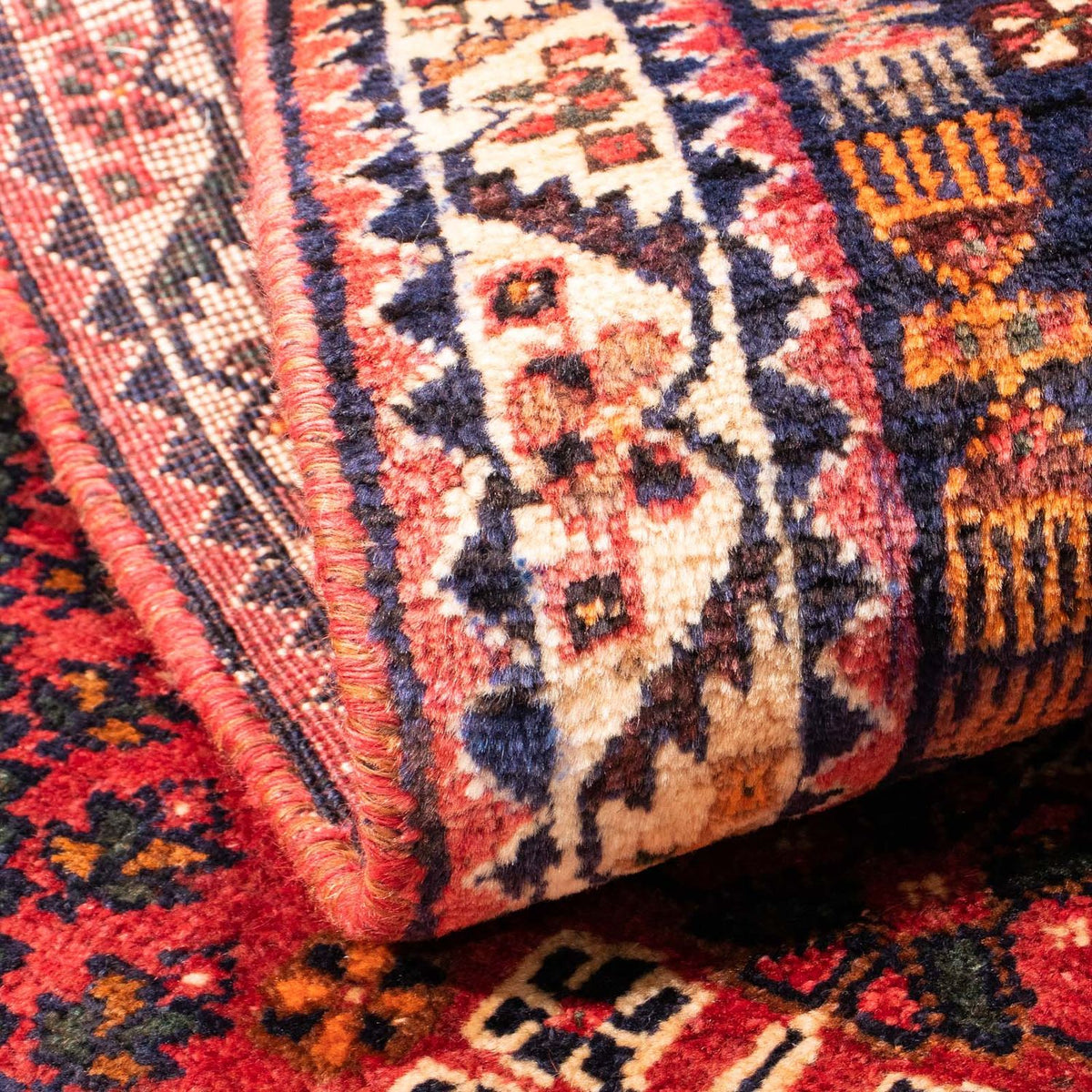 Tapis persan - Nomadic - 155 x 103 cm - rouge foncé