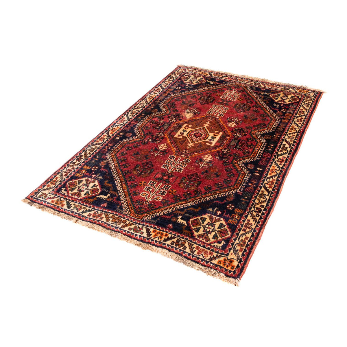 Tapis persan - Nomadic - 155 x 103 cm - rouge foncé