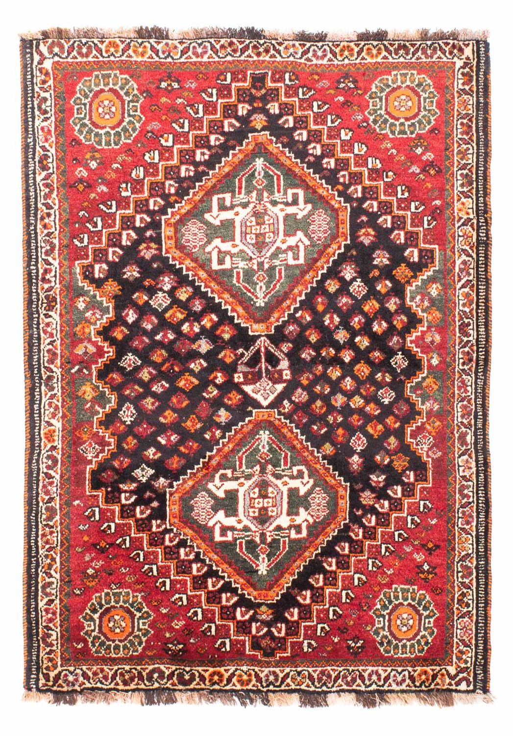 Tapis persan - Nomadic - 157 x 113 cm - bleu foncé