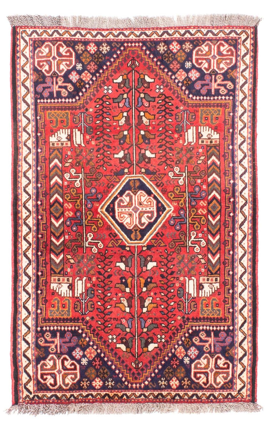 Tapis persan - Nomadic - 153 x 106 cm - rouge foncé