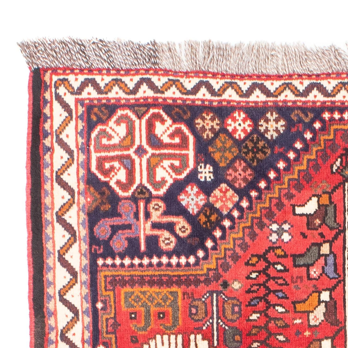 Tapis persan - Nomadic - 153 x 106 cm - rouge foncé